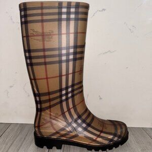 Burberry Rain Boots Haymarket Check